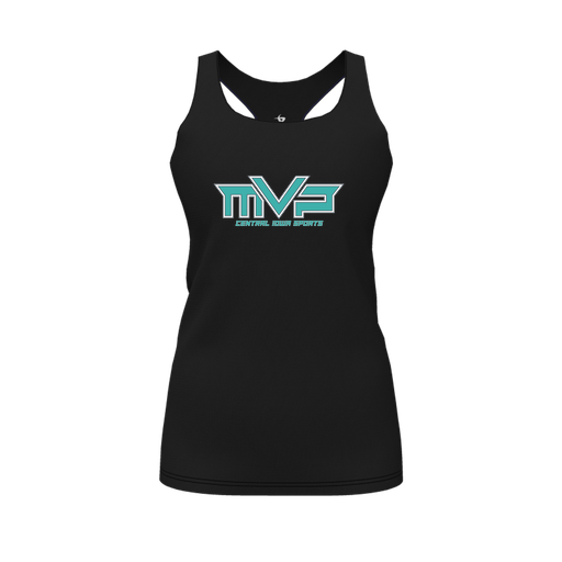 [CUS-DFW-RCBK-PER-BLK-FYS-LOGO2] Racerback Tank Top (Female Youth S, Black, Logo 2)