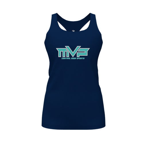 [CUS-DFW-RCBK-PER-NVY-FYS-LOGO2] Racerback Tank Top (Female Youth S, Navy, Logo 2)