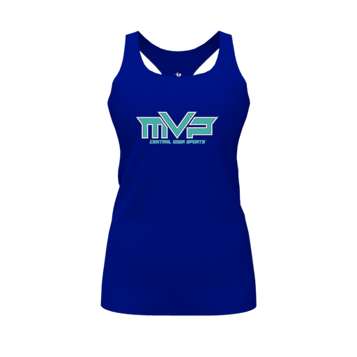 [CUS-DFW-RCBK-PER-RYL-FYS-LOGO2] Racerback Tank Top (Female Youth S, Royal, Logo 2)