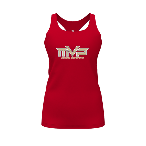 [CUS-DFW-RCBK-PER-RED-FYS-LOGO1] Racerback Tank Top (Female Youth S, Red, Logo 1)