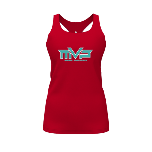 [CUS-DFW-RCBK-PER-RED-FYS-LOGO2] Racerback Tank Top (Female Youth S, Red, Logo 2)