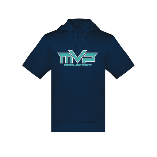 [6871.065.S-LOGO2] Men's Dri Fit Short Sleeve Hoodie (Adult S, Navy, Logo 2)