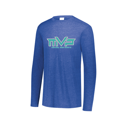[3075.U55.XS-LOGO2] Decker Men's Tri-Blend T-Shirt - Long Sleeve (Adult XS, Royal, Logo 2)