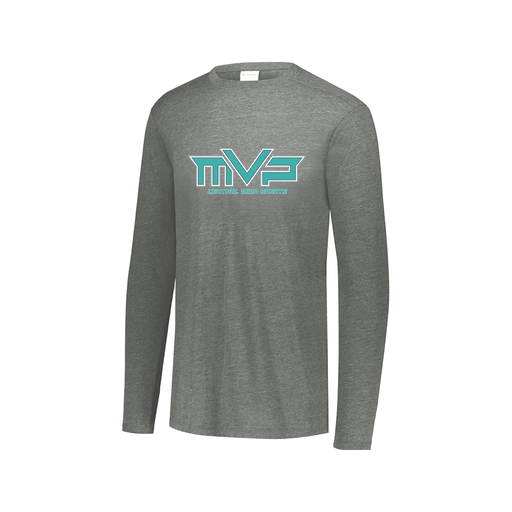 [FTLCUBGY-AXS-LOGO2] Decker Men's Tri-Blend T-Shirt - Long Sleeve (Adult XS, Gray, Logo 2)