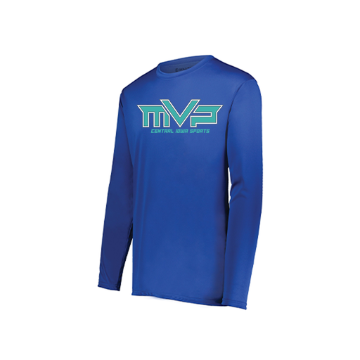 [222823.060.S-LOGO2] Youth LS Smooth Sport Shirt (Youth S, Royal, Logo 2)