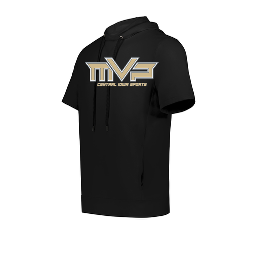 [222605.080.S-LOGO1] YOUTH VENTURA SOFT KNIT SHORT SLEEVE HOODIE (Youth S, Black, Logo 1)