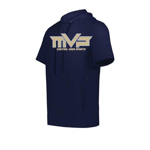 [222605.065.S-LOGO1] YOUTH VENTURA SOFT KNIT SHORT SLEEVE HOODIE (Youth S, Navy, Logo 1)