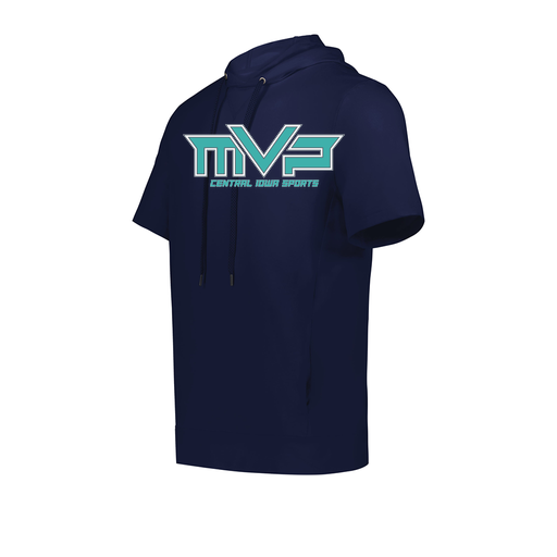 [222605.065.S-LOGO2] YOUTH VENTURA SOFT KNIT SHORT SLEEVE HOODIE (Youth S, Navy, Logo 2)