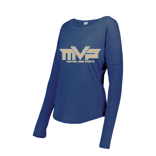 [FTLCUBRY-FAS-LOGO1] Decker Women's Tri-Blend T-Shirt - Long Sleeve (Female Adult S, Royal, Logo 1)