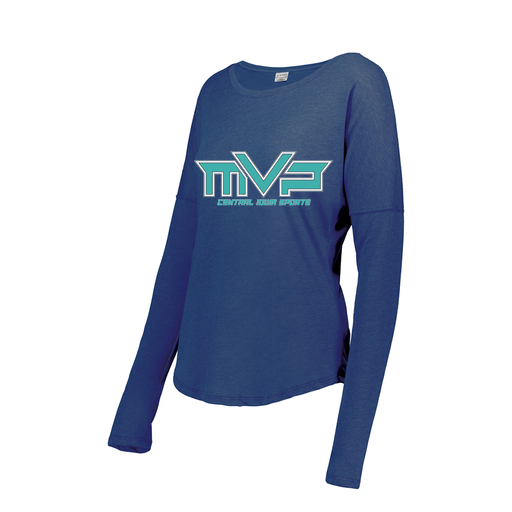 [FTLCUBRY-FAS-LOGO2] Decker Women's Tri-Blend T-Shirt - Long Sleeve (Female Adult S, Royal, Logo 2)