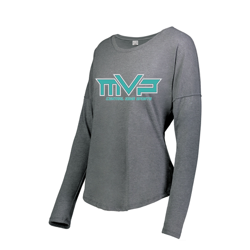 [FTLCUBGY-FAS-LOGO2] Decker Women's Tri-Blend T-Shirt - Long Sleeve (Female Adult S, Gray, Logo 2)